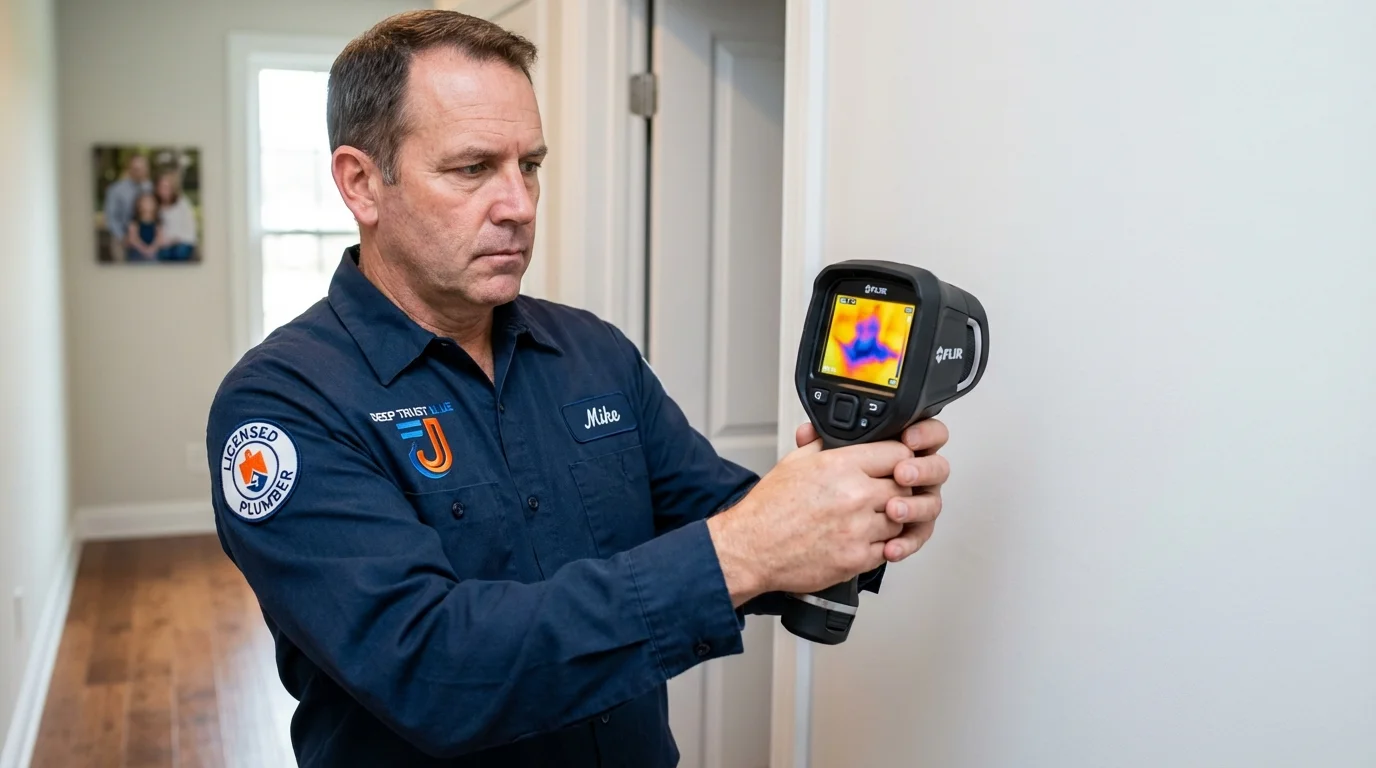 Thermal imaging leak detection by Johns Plumbing LLC in Delevan